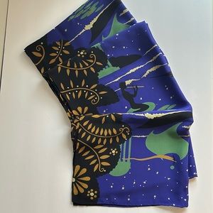 Scarf in a Artful Starry Nighttime Water Lily Design